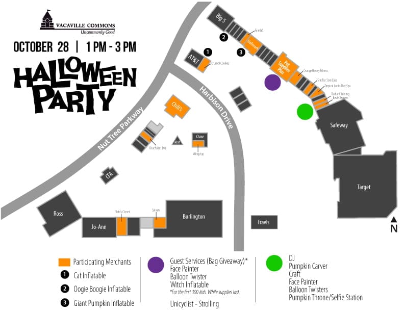 Vacaville Commons Halloween Party Map Vacaville Commons